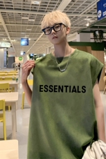 （抖音不可售）重磅麂皮绒无袖坎肩背心ess英文印花JB406-特P19，男装背心/马甲，星座508（原C305）