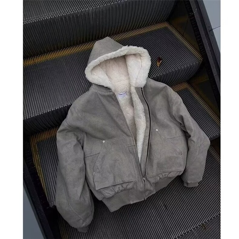 做旧连帽棉服男冬季复古宽松加厚保暖座山雕棉衣外套LM61099-P145,男装棉衣,星座1008