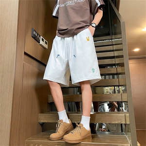 短裤男夏季美式复古拼接五分裤潮牌宽松大码XZ102B-1DK2501P25图片