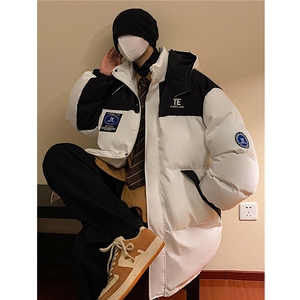 冬新款大码防风保暖羽绒棉服情侣中长款工装棉衣外套 D236 P148男图片