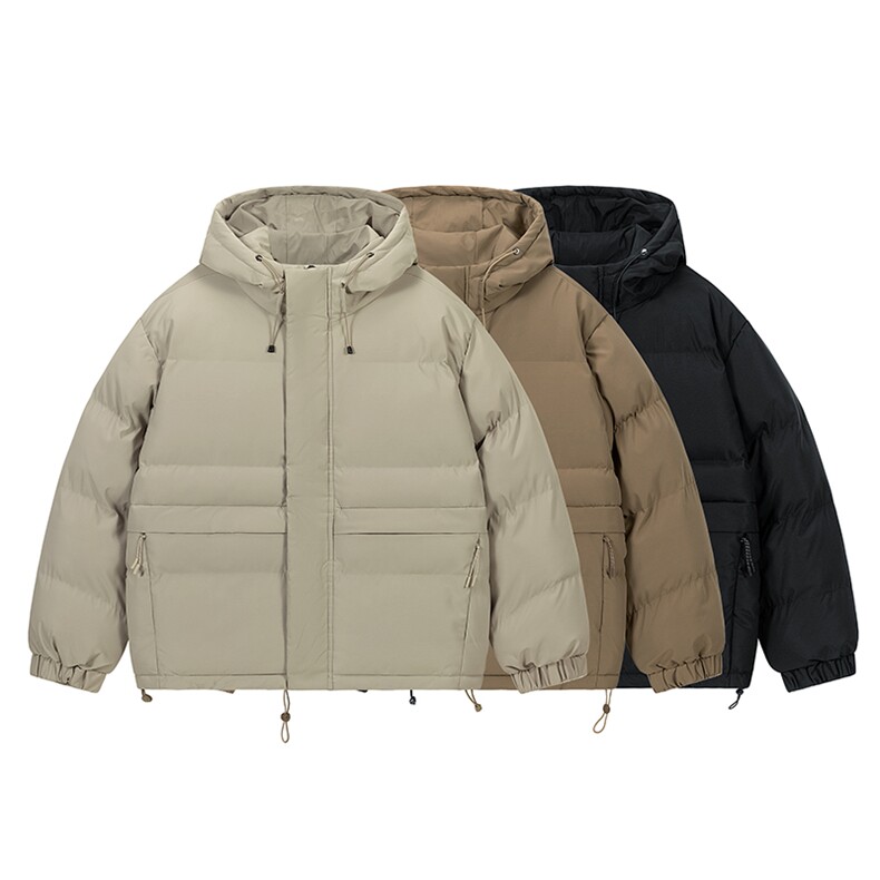秋冬款连帽棉衣日系白底中性风防风棉衣休闲保暖WT3611-P100,男装棉衣,星座717