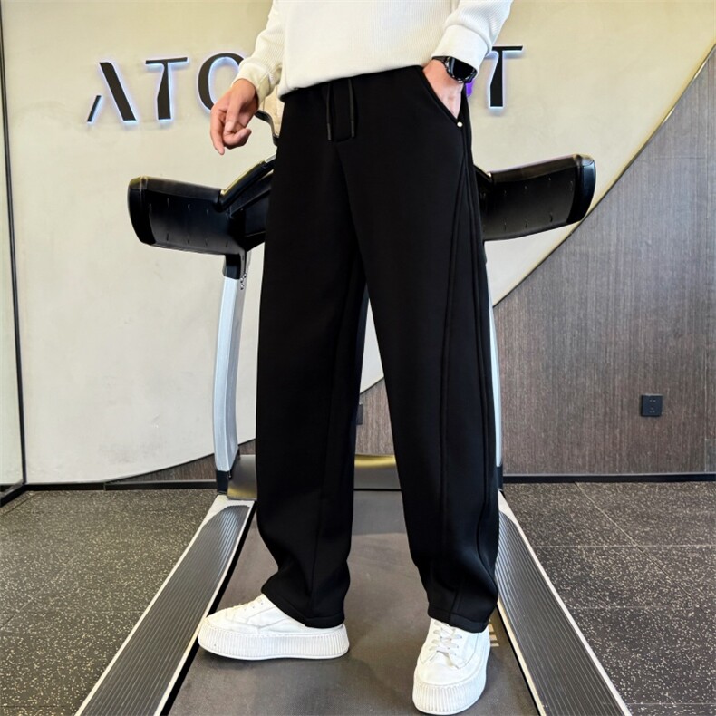 K685加绒P78108店主风小伙风新款百搭加绒休闲卫裤弯刀裤,男装休闲裤,电商B340