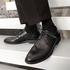 413-1/YS68-1/105 轻熟风商务尖头皮鞋英伦雕花男士低帮鞋图片