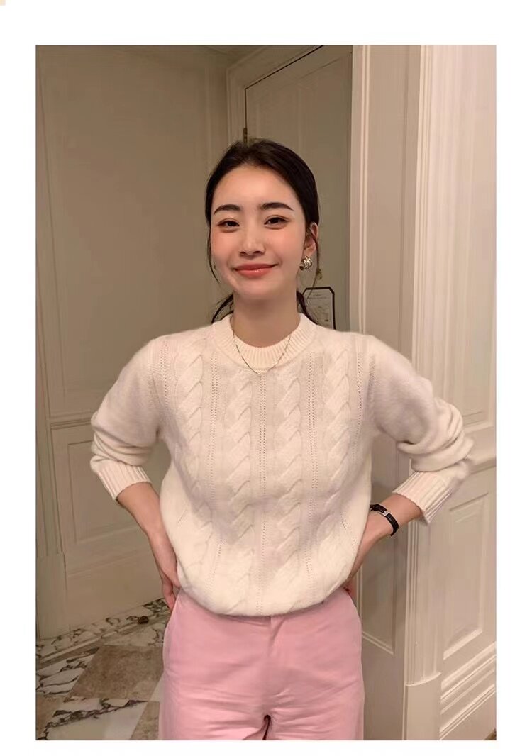 长袖套头纯色简约百搭潮流针织打底衫2024年秋季,女装羊毛衫,鑫之绒