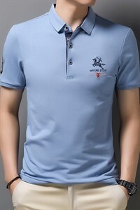 夏季新款翻领短袖体恤男装上衣休闲男士运动服POLO衫商务休闲上衣图片