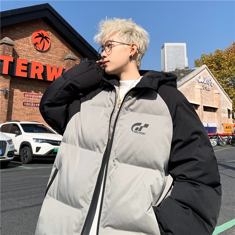 数据款冬季撞色插肩袖连帽面包服棉衣XMY2313-P105控148抖音控168,男装棉衣,电商B370