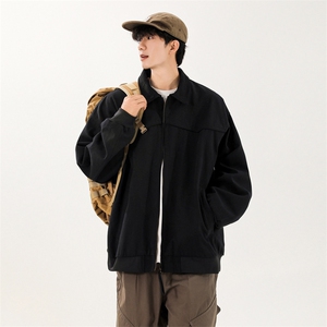 秋季大货拼色衬衫领纯棉宽松夹克男上衣外套DSA157B-J182-P75图片