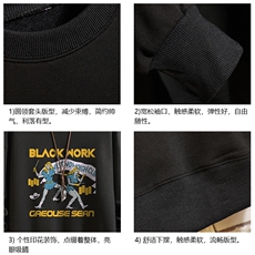 S6304-P28加绒款-P33秋季圆领卫衣男大码韩版宽松长袖外套砖墙，女装短外套，电商A040A