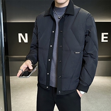 新款男士小翻领羽绒服夹克加厚防寒309B-3-81072-P188，男装夹克，星座1409-3