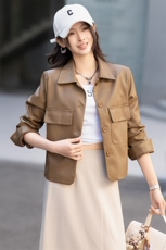皮衣外套女春秋短款2025年新款欧货气质PU皮夹克高级感小个子上衣，女装皮衣，跑量工厂店
