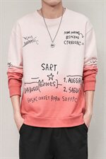 男士运动潮流渐变宽松韩版印花休闲圆领卫衣春秋季DF17T，男装卫衣，电商A102