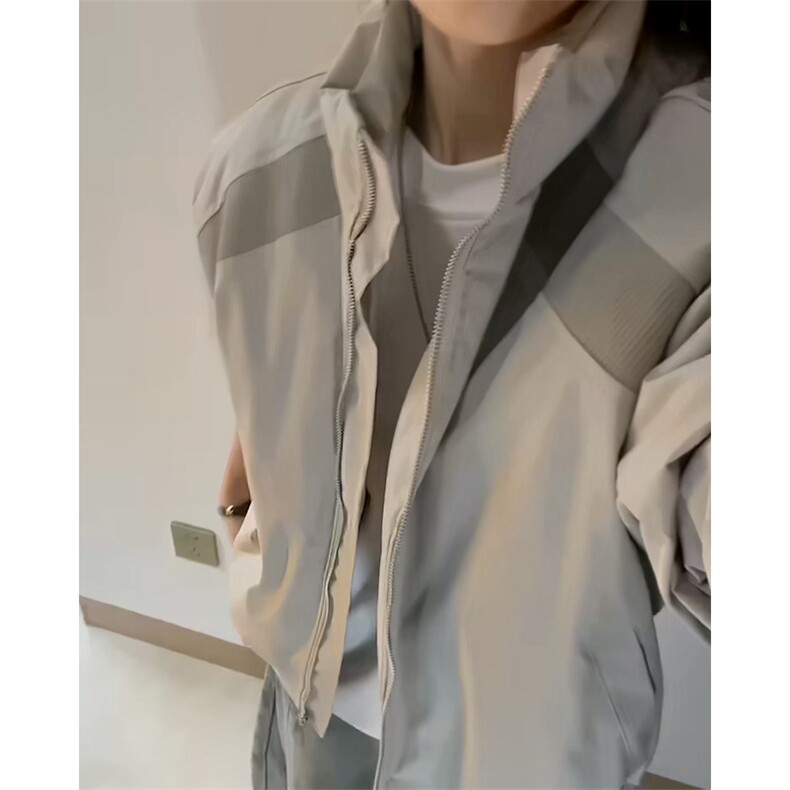 高品质春装新款老钱风美式高街解构立领棒球服飞行夹克潮休闲外套,男装夹克,电商A443