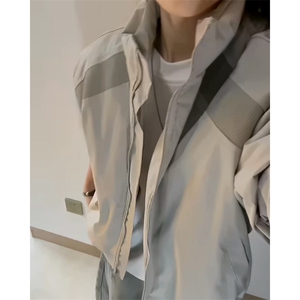 高品质春装新款老钱风美式高街解构立领棒球服飞行夹克潮休闲外套图片