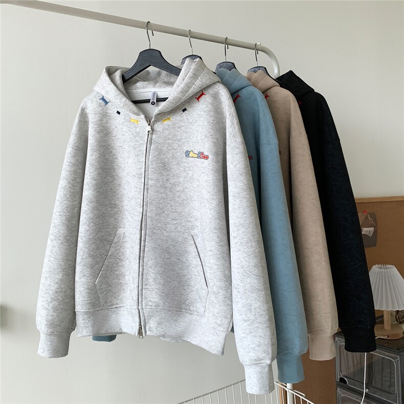 秋冬450克加厚砂洗做旧双钢头拉链衫连帽开衫卫衣JF84-特P78控118,男装卫衣,电商A422-1