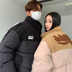 1506/MY97/P75王鹤棣同款灯芯绒拼接宽松男女刺绣情侣棉衣3，男装棉衣，星座1506