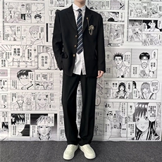 藏青色西服+西裤