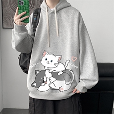 纯棉连帽卫衣男大码运动帽衫宽松薄WY2300-P35，男装卫衣，电商A040