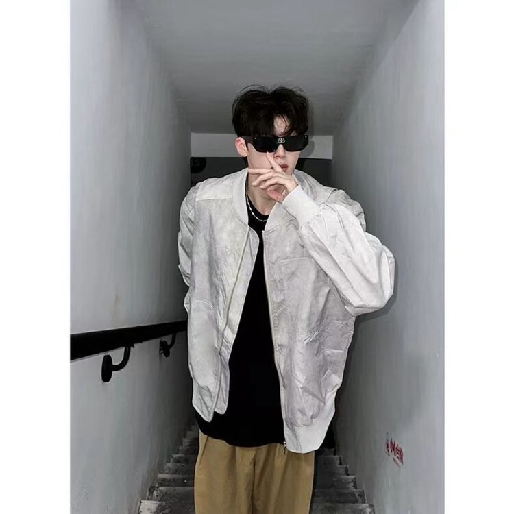 美式春秋季开春cleanfit复古短款外套潮牌工装春秋夹克棒服,男装夹克,星座218-8