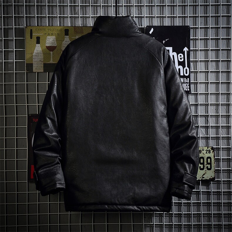 网格日系缉明线休闲皮衣男秋季时尚青年皮夹克A090-MY75P125限158,男装棉衣,电商A089-1