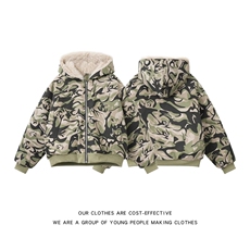 美式迷彩棉服冬季男女座山雕毛绒领棉衣ins工装棉袄M026-P110，男装棉衣，星座308B-2