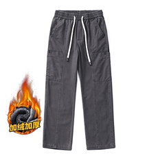 美式工装阔腿裤复古休闲男宽松潮牌直筒裤长裤Z2345-P50/加绒P58，男装工装外套，星座509