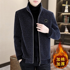 秋冬大码加棉加厚夹克男休闲百搭立领短款毛呢A68-P145，男装夹克，星座310B-3