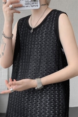 BX1130-特批30控58小众高品质镂空衬衫内搭大码短袖背心T恤，男装背心/马甲，电商A059