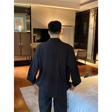 韩版高级感棉麻感衬衫男士长袖春夏季薄款休闲宽松亚麻衬衣外套潮，男装衬衫，星座506A