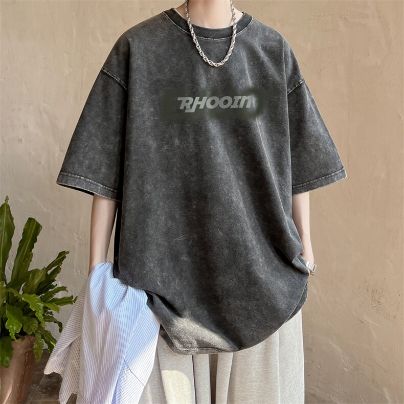 直播品质 240克重磅 水洗做旧短袖t恤男女 SDX120-P32图片