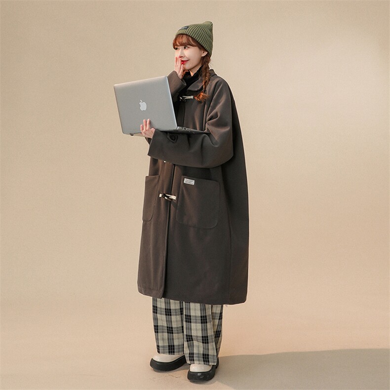 1中性风牛角扣加棉呢大衣女可拆卸帽外套女FY8716P138控188，女装毛呢外套，星座226-2