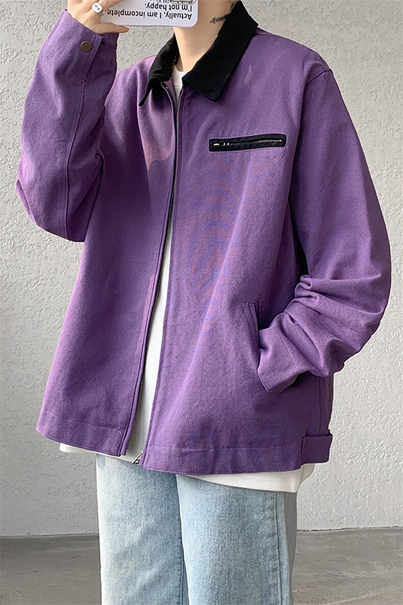 8XL-M水洗做旧帆布短款夹克男款vintage美式复古工装外套JK003P98,男装夹克,电商B312