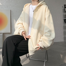 现货WY5528-P75特大码中性超厚北极绒双拉链开衫外套，男装卫衣，电商D232