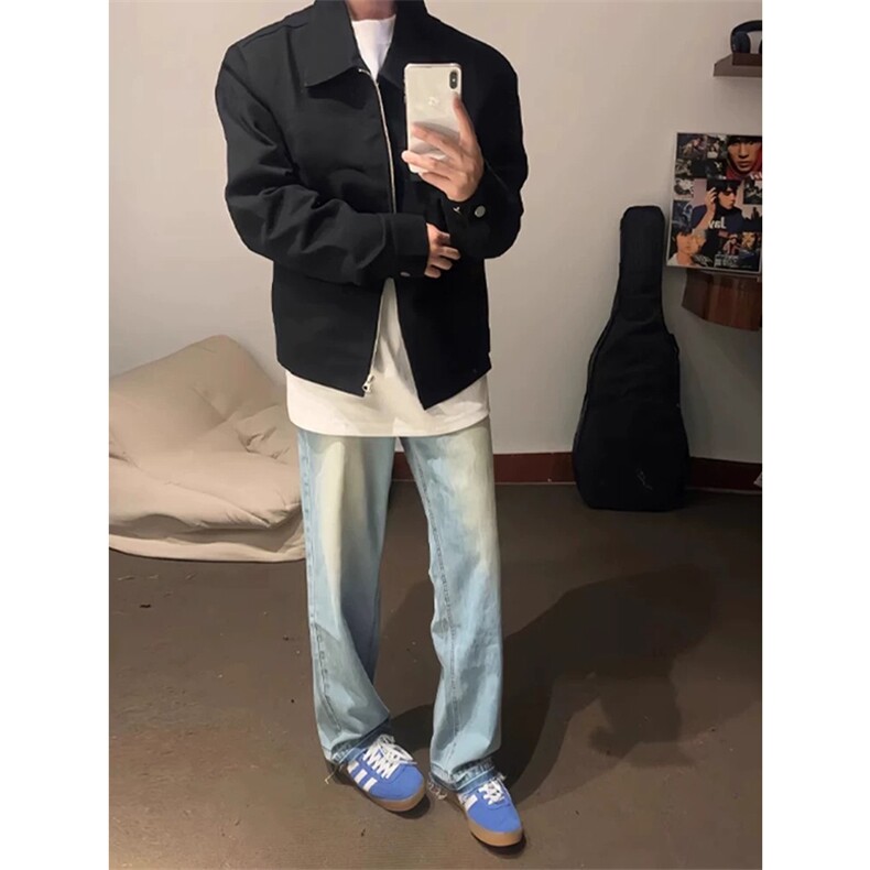 网图有货黑色垫肩行政夹克外套男J707-常规款P50J708垫肩款P55,男装夹克,星座1505