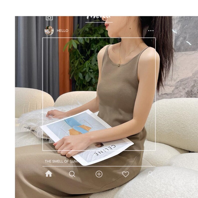 99090冰背心裙，女装背心吊带，搜尚