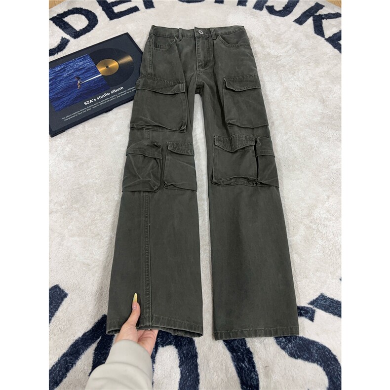 B221 美式ins高街洗褪多口袋工装休闲牛仔裤 LK26646-特P60控108图片