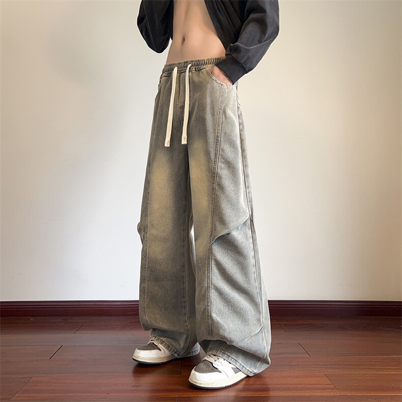 现货水洗解构牛仔裤男美式复古秋季新款做旧裤子-A2186TP55控88，男装牛仔裤，电商B241