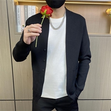 M837-特P60控88简约痞帅纯色开衫毛衣男士潮流修身百搭针织衫外套，男装针织衫/毛衣，电商D310B-1