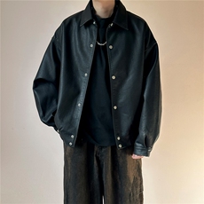 现货皮夹克外套男款潮牌宽松PU皮衣A351-AP2653-P110控178，男装夹克，电商A351