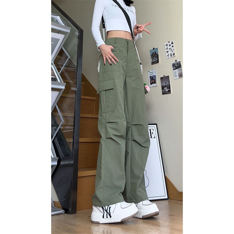 特批40秋季美式高街宽松直筒复古中性长裤98%锦纶2%其它,男装休闲裤,电商基地A086