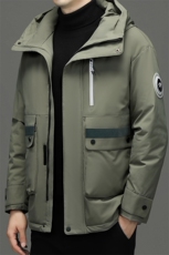 男士连帽休闲羽绒服2023冬季新款中年爸爸装加厚保暖白鸭绒外套，男装羽绒服，电商B212（原钱塘6029）