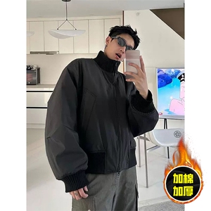 现货冬季美拉德立领飞行夹克廓形高街棒球服加棉加厚棉衣外套图片