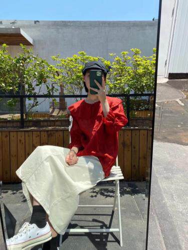 韩式大领子工艺小衫。，女装，D壹