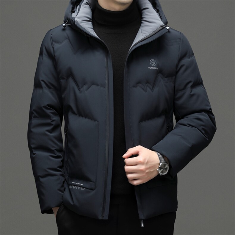 男士可脱卸帽御寒羽绒服冬季新款中年男装加厚保暖白鸭绒外套,男装羽绒服,电商B212（原钱塘6029）