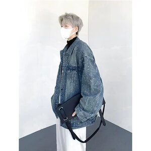 秋季款-重工原版高品质J26满天星牛仔夹克外套蓝色黑色图片