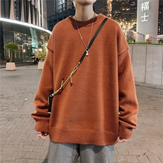 1港风宽松中性情侣潮流纯色大码M-5XL毛衣男外套7979P45加绒P55，男装针织衫/毛衣，星座226-2
