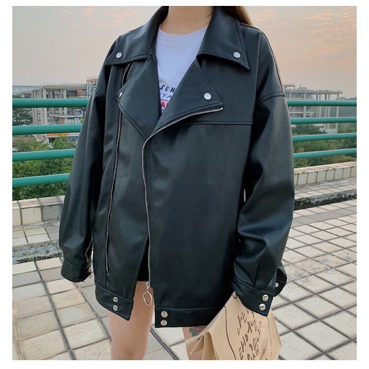 皮衣男士外套pu皮夹克情侣秋季美式潮牌痞帅宽松飞行员机车服潮,男装夹克,星座218-1（原230）