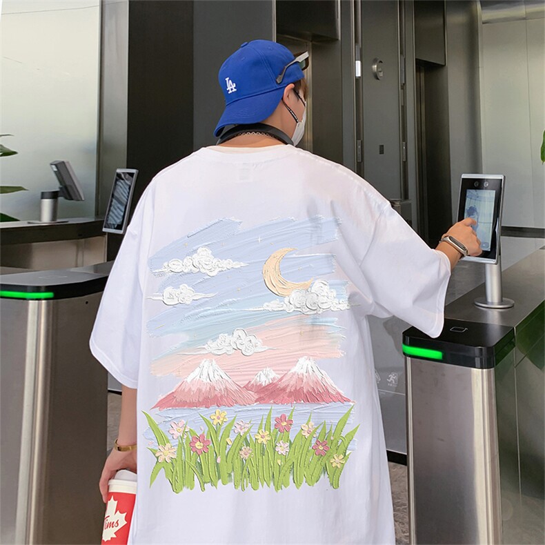 ！纯棉重磅220克夏季男士印花短袖T恤QT707-T233-P25，男装T恤，星座617B