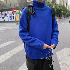港风ins高领毛衣男秋冬韩版潮流宽松慵懒个性针织衫外套M914-P41，男装针织衫/毛衣，星座512-2