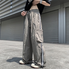 冲锋裤男韩版潮流拼色高街个性2023夏季新款ins宽松长裤K3920-P39，男装休闲裤，星座412-3