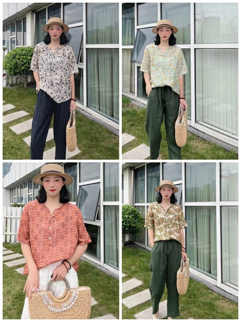 纯苎连衣裙小衫裤子裙子衬衣 时尚风 风淑女风休闲风，女装连衣裙，川哲